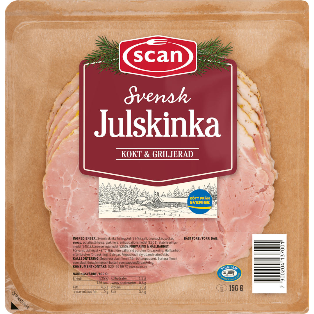 JULSKINKA SKIVAD 150G