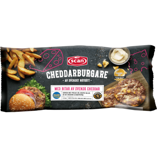 Cheddarburgare 150g