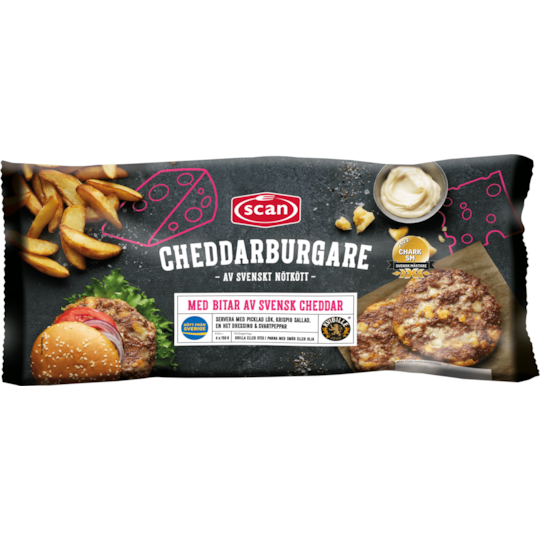 Cheddarburgare 150g